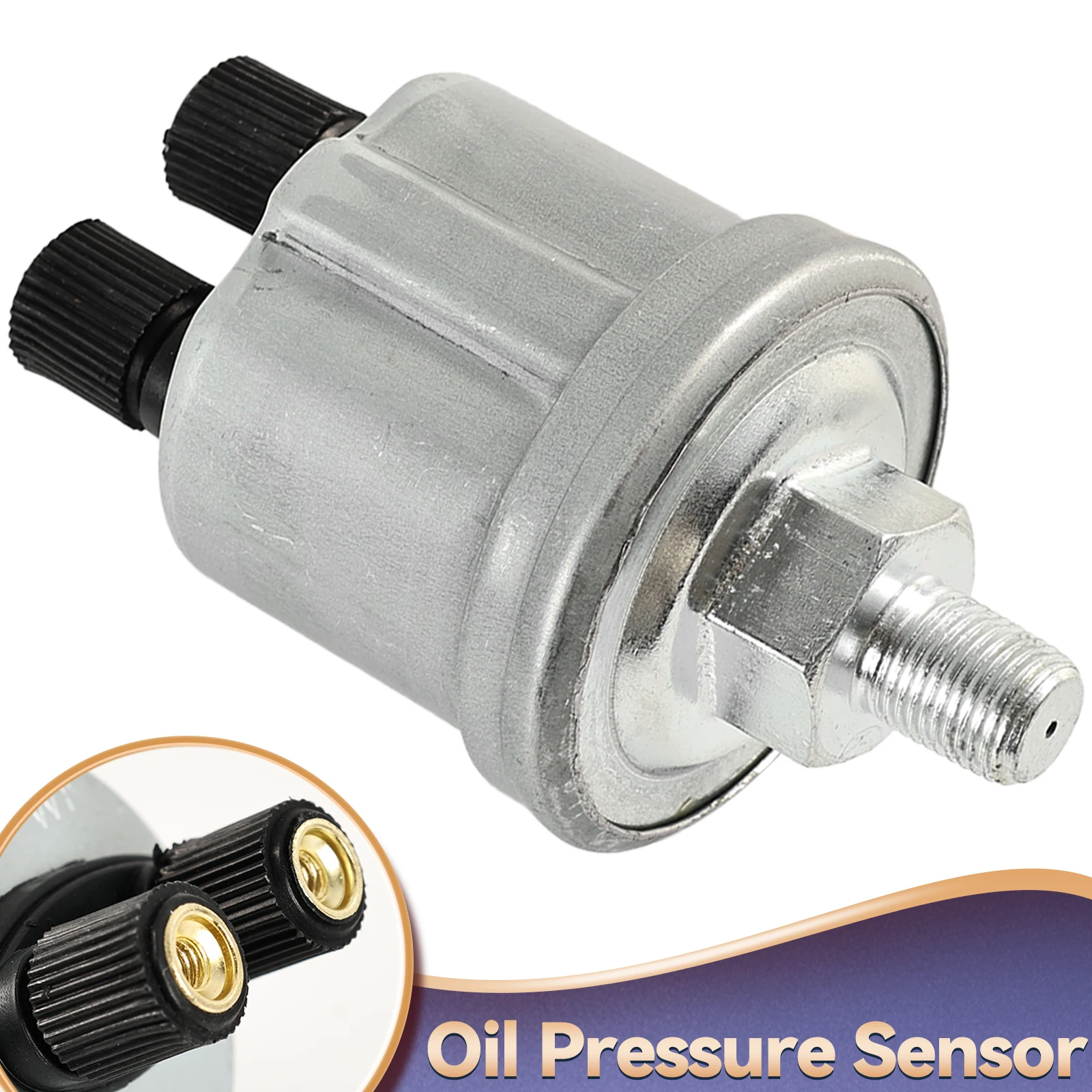0 To 10 Bars Engine Oil Pressure Sensor 10mm with Measuring Range Fit for Car Boat Oil Pressure Gauge Sender M10 & NPT - 1/8 New