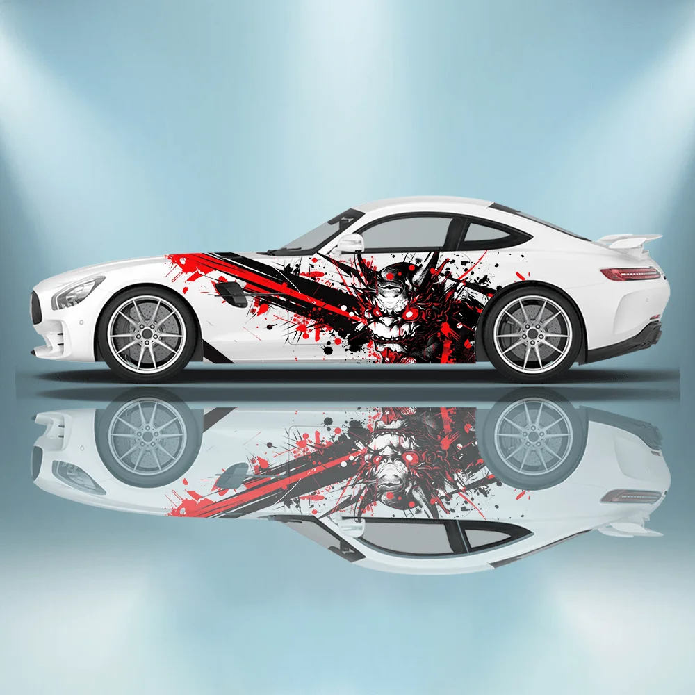 

Masked Demon Colorful Splash Car Vinyl Wraps Decal Self-adhesive PVC Sticker Suitable for Trucks SUV Decor Auto Accessories Gift