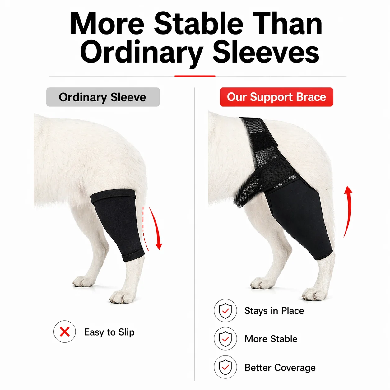 Rear Hind Leg Support Brace for Dogs Adjustable Hip-Strap Stabilizer Recovery Wrap for ACL/CCL, Arthritis, Limping, Post-Surgery