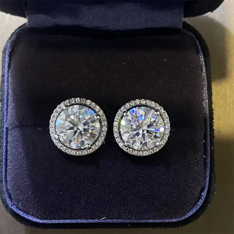 

Solitaire Real 3/5ct Moissanite Diamond Stud Earring 925 Sterling Silver Engagement Wedding Earrings for Women Promise Jewelry