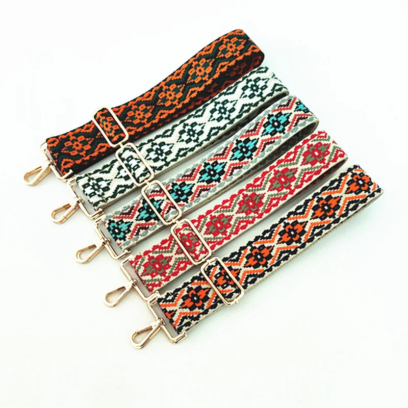 Long Shoulder Strap Accessories for Crochet Bags Ethnic Style 5cm Wide Belts for Women Bag