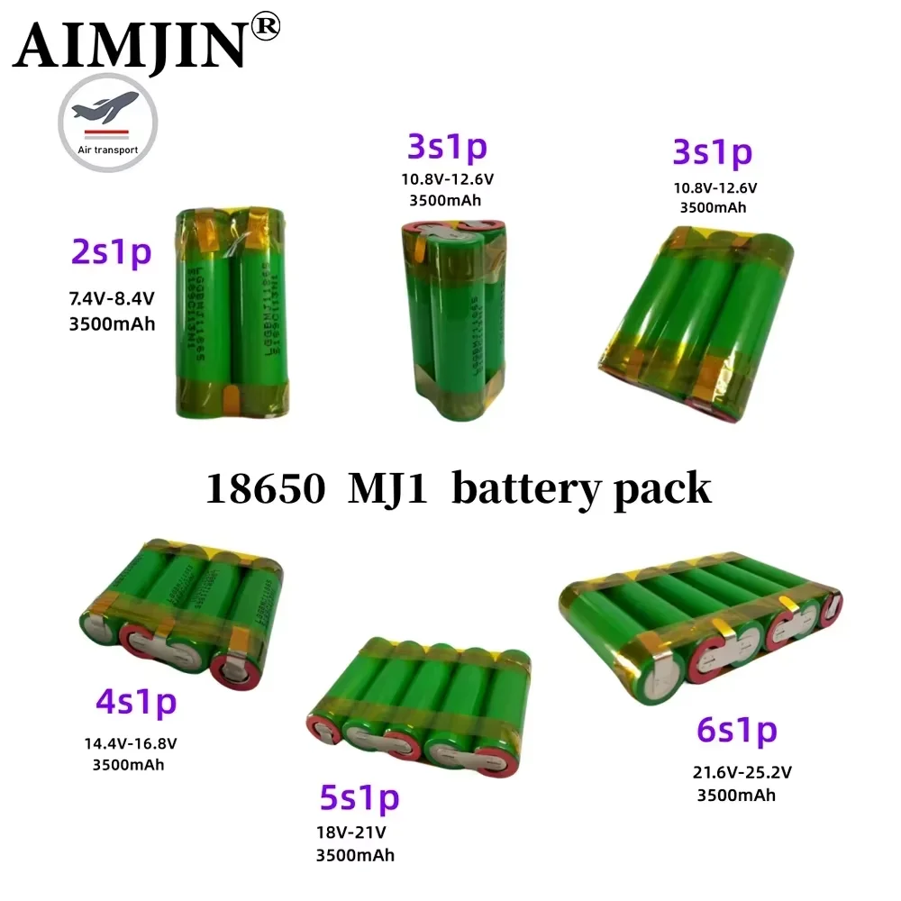 

2S 3S 4S 5S 6S 3500mAh 20 Amps 7.4V 12.6V 14.8V 18V 25.2V Geet Screwdriver Battery Welding Battery 18650 MJ1 battery