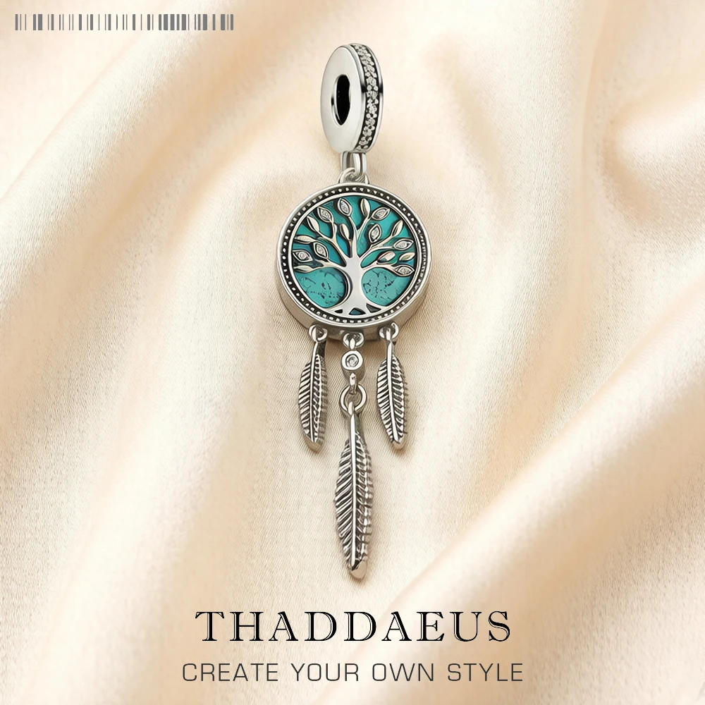 Charms Dreamcatcher With Tree 925 Sterling Silver Pendants Lucky Jewelry Making DIY Handmade Craft