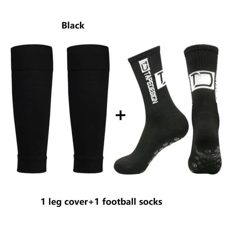 1 Set Anti-Slip Breathable Fitness Football Socks and Sports Leg Sleeves Set Men's Women's Soccer Tennis Basketball Sports Socks