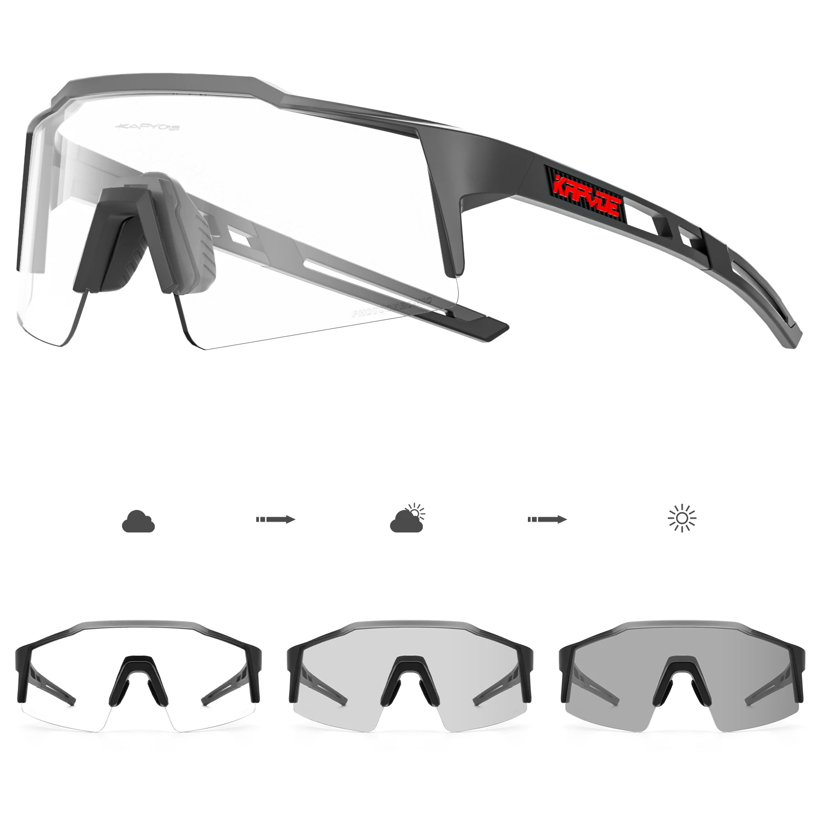 Kapvoe Photochrome Straße Fahren Fahrrad Sport Radfahren Gläser Sonnenbrille Outdoor Männer Frau Fahrrad Radfahren Brillen UV400 Brille