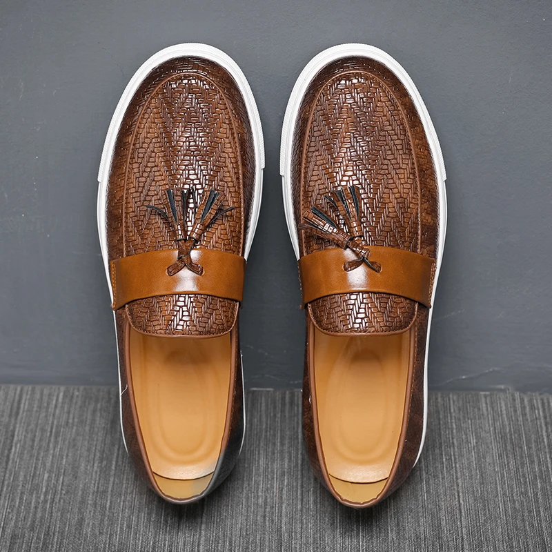Größe 38–48 Herren, lässig, Business-Schuhe mit Fransen, dickbesohlt, leicht, bequem, modisch, Slipper, Outdoor-Wanderschuhe für Herren