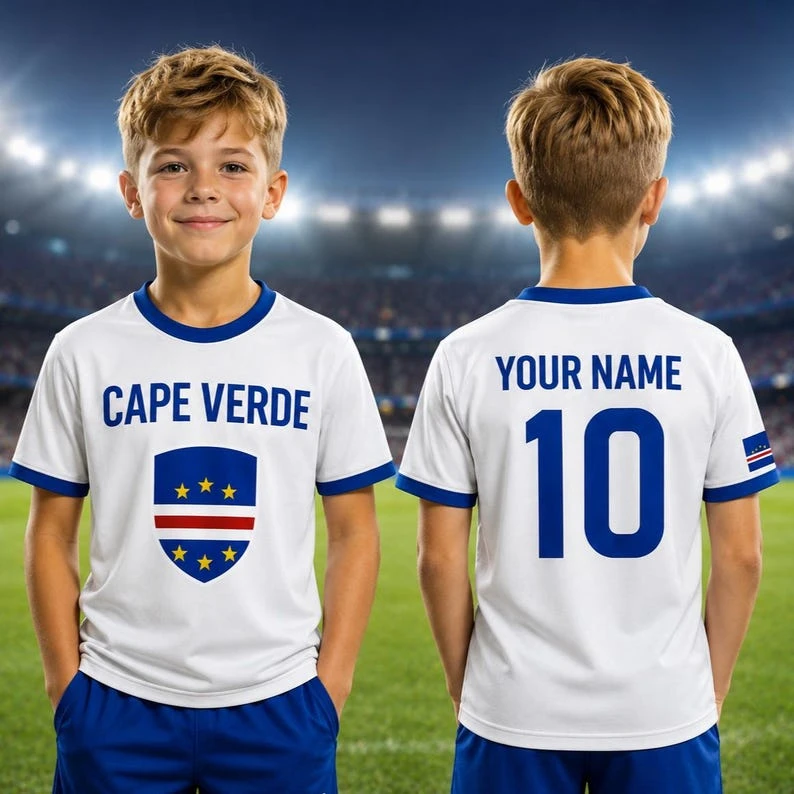 Summer New Cape Verde Football Jersey Cape Verde Football Shirt Unisex Jerseys Crew Neck Quick-drying  Parent-child T-shirt