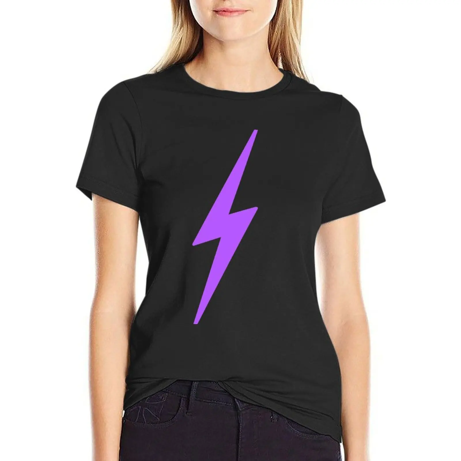 Purple lightning bolt T-Shirt summer tops aesthetic clothes summer blouses woman 2024