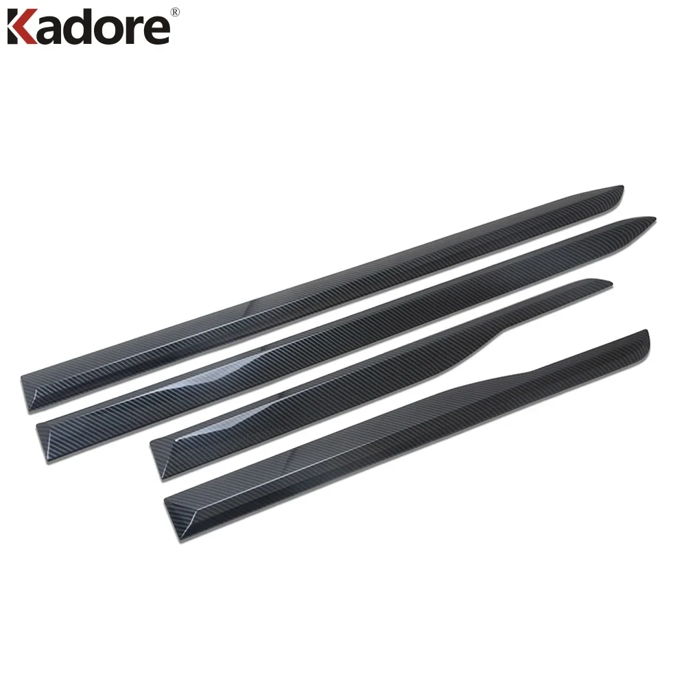 For Hyundai Santa Fe 2019-2023 Side Door Body Molding Line Cover Trim Protector Decoration Exterior Accessories Carbon Fiber