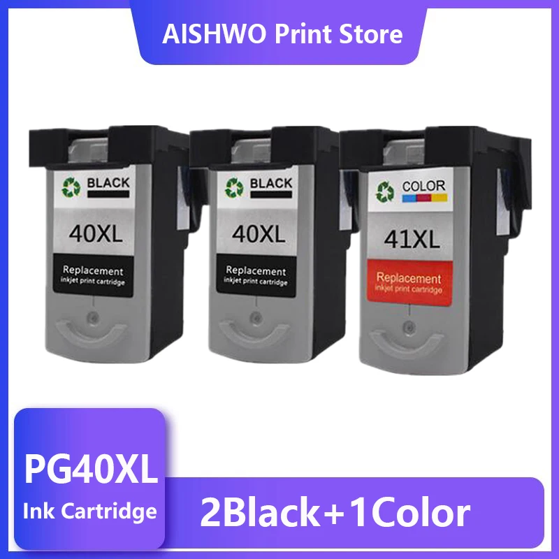 3pcs PG-40 CL-41 PG40 CL41 Ink Cartridge For Canon Pixma MP140 MP150 MP160 MP180 MP190 MP210 MP220 MP450 MP470 printer