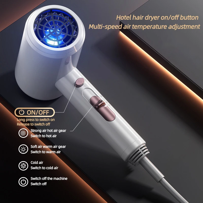 220V Hotel Specific Hair Dryer High-Power Fast Drying Silent Hair dryers Household Wall Mounted Hair Dryer With No-punch Base