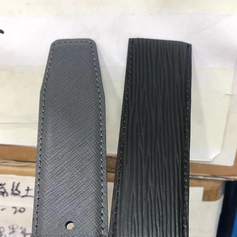 

3.5cm Premium Genuine Leather Automatic Belt Strap for Men - Smooth & Pebble Grain - No Buckle - Dress & Casual