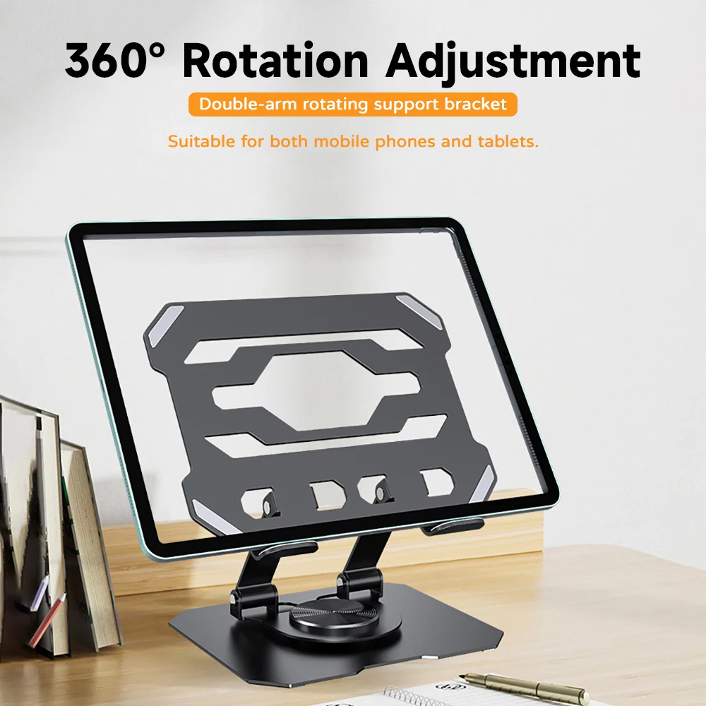 360° Rotatable Tablet Stand Adjustable Foldable Desktop Holder For iPad Pro/Air/Min Laptop Tablet Metal Stand for 4.7-12 Inch