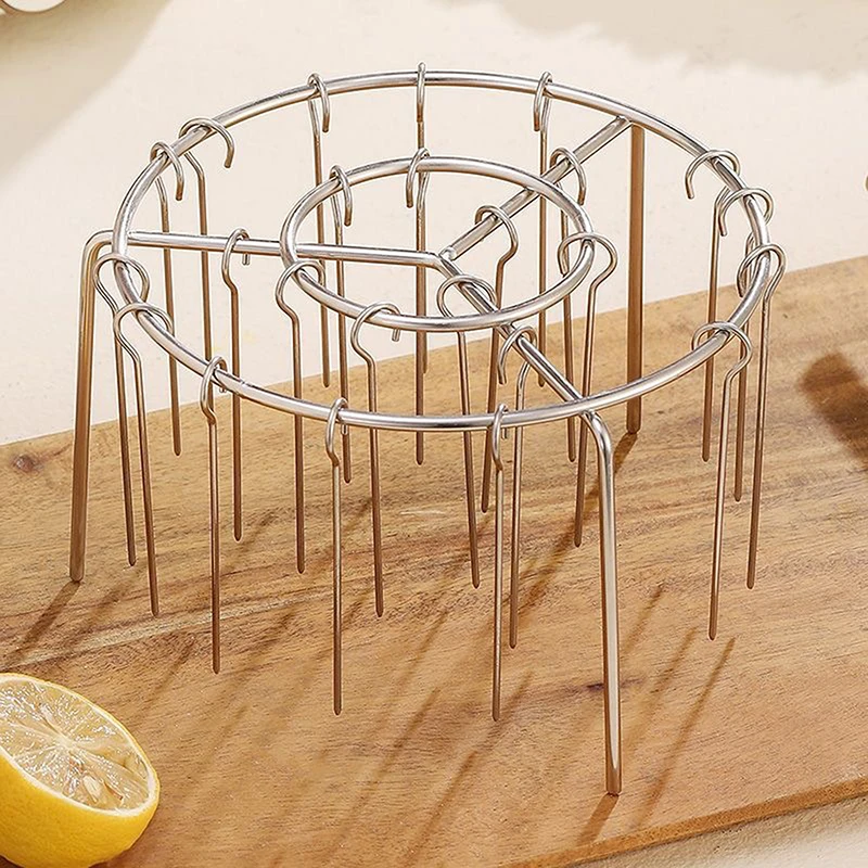 

Air Fryer Stainless Steel Vertical Grill Rack Detachable String Grill Vertical Barbecue Skewer Bracket 12 Baking Needle