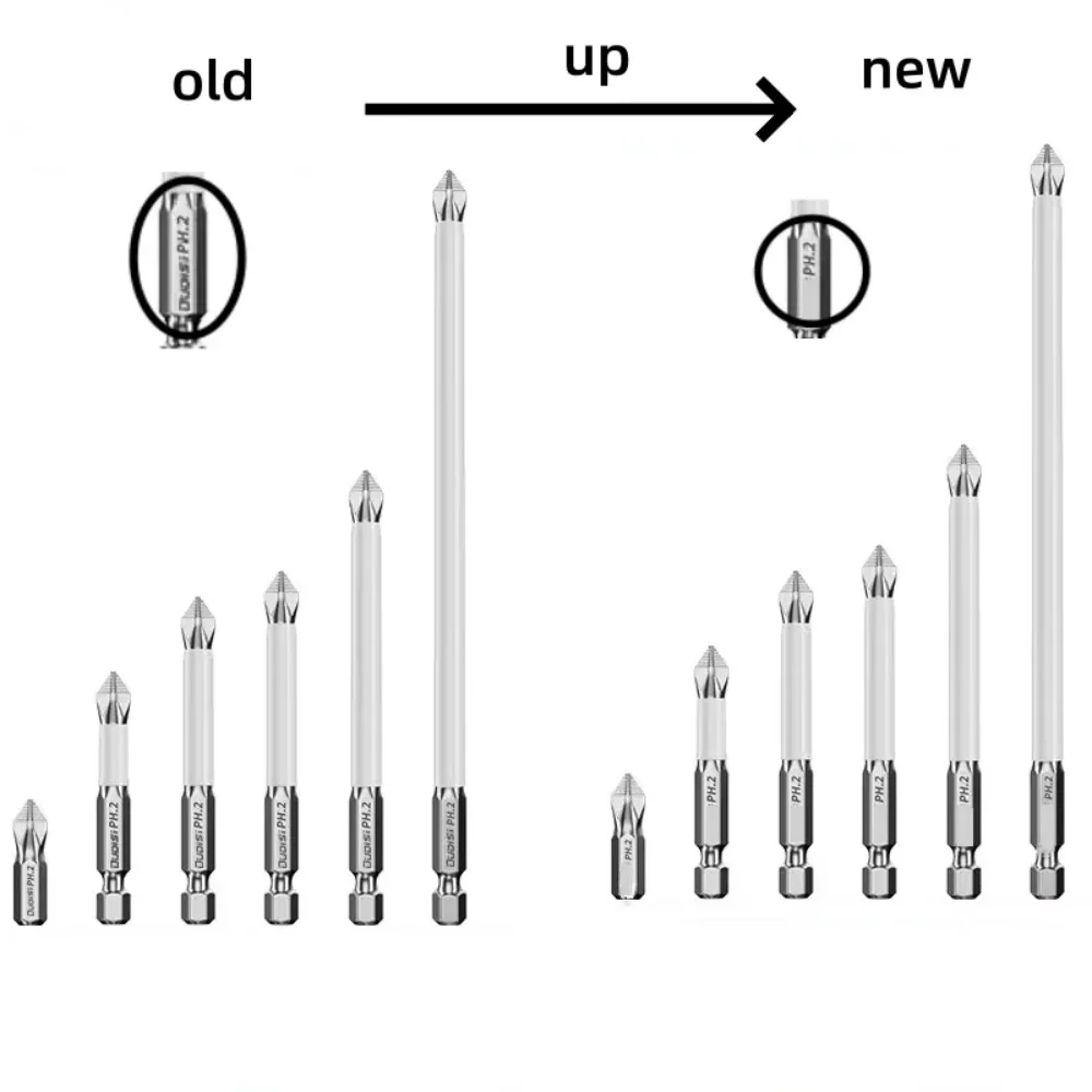 Non-Slip Magnetic Cross 6 PCS Magnetic Screwdriver Bit Set Anti-Slip Shockproof Drill Bit Heavy Duty Impact Screwdriver DIY Tool