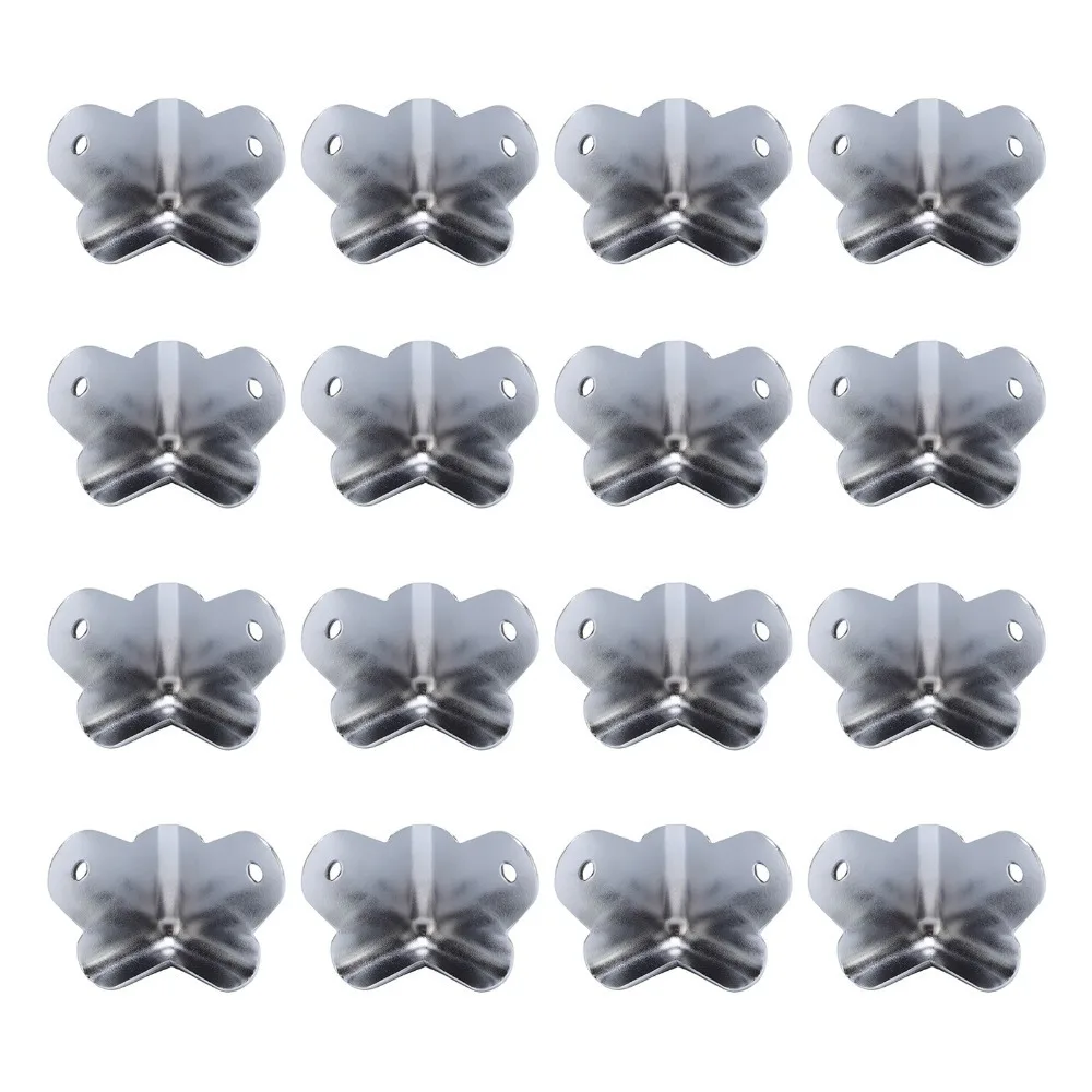 16PCS Safety Bumpers Speaker Corner Guards Matching Screws Included Iron Angle Corner Protectors Cabinet Corner Protectors