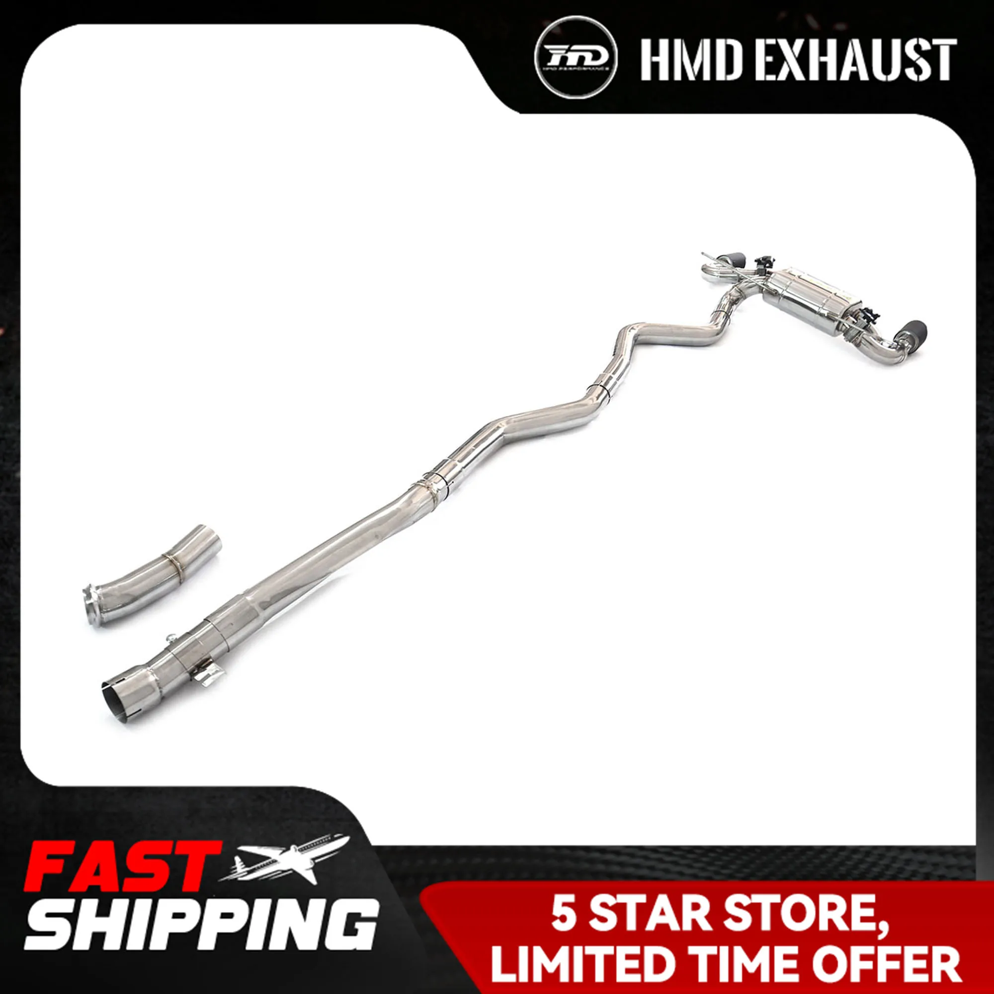 

System High Flow Performance Catback For BMW M235i F22 3.0T Muffler With Valves HMD Stainless Steel Exhaust System