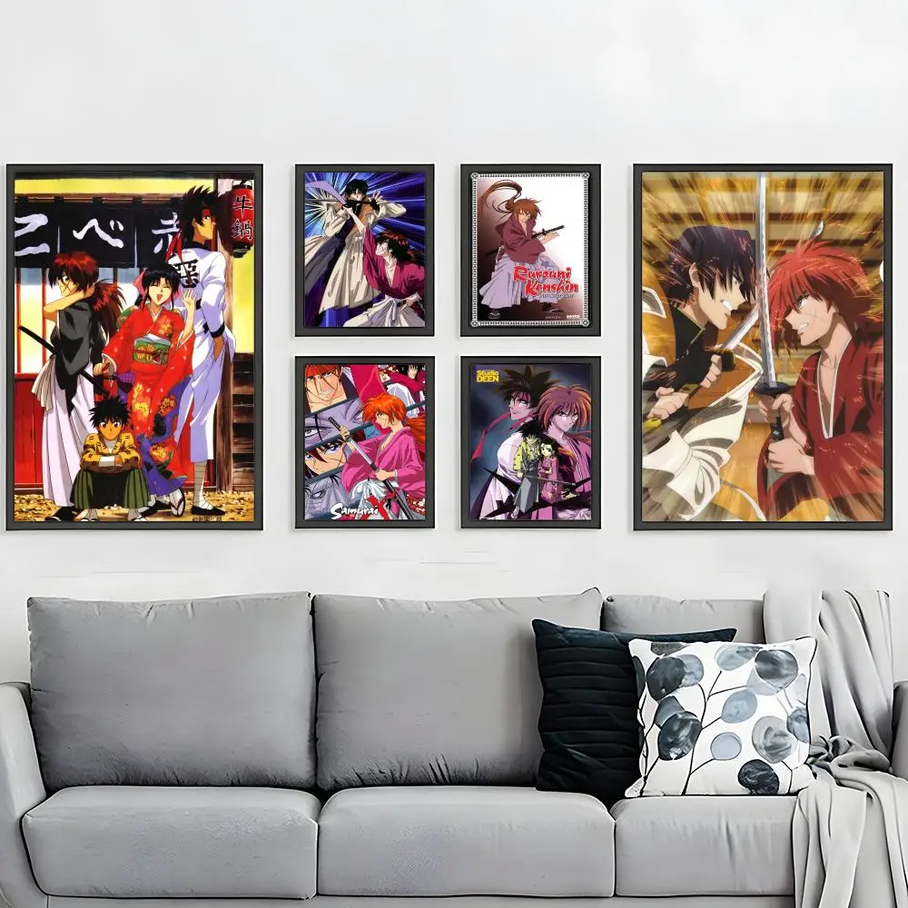 anime movie Rurouni Kenshin Poster HD Waterproof Self-Adhesive Wall Art – Multi-Scene Use, Top Gift Pick