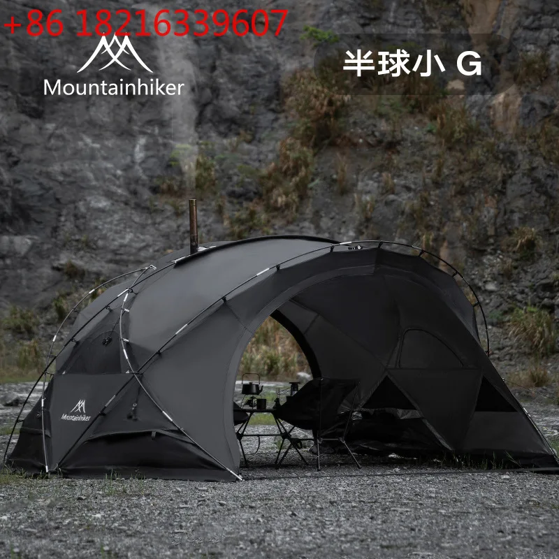 

Dome tent outdoor tent tunnel double open camping Oxford cloth waterproof sunscreen tent