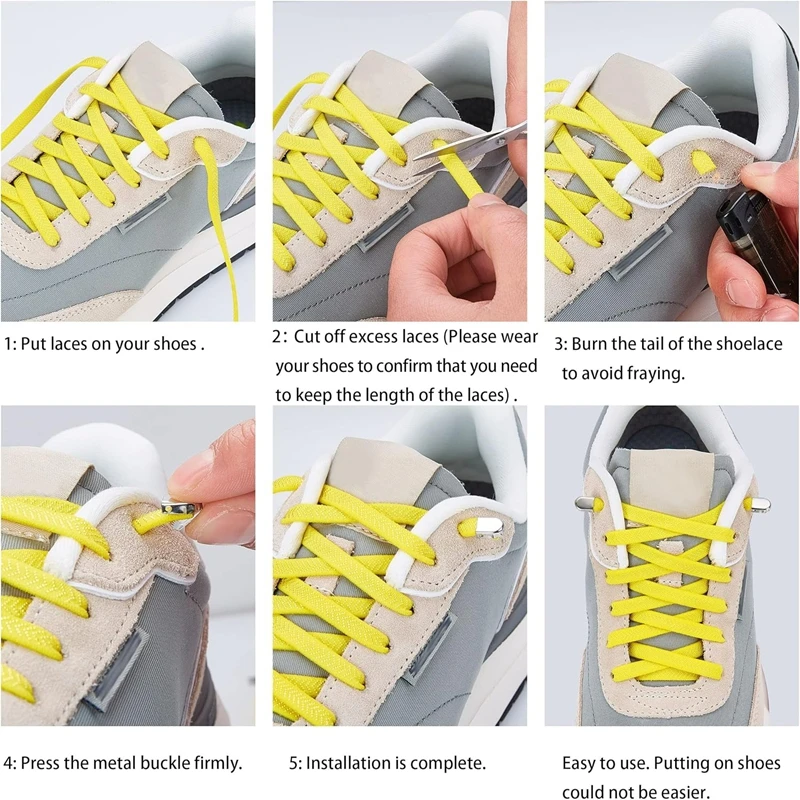 Elastische Schnürsenkel für Kinder und Erwachsene, Schnürsenkel ohne Binden für Sneaker, 1 Paar – Detail 6