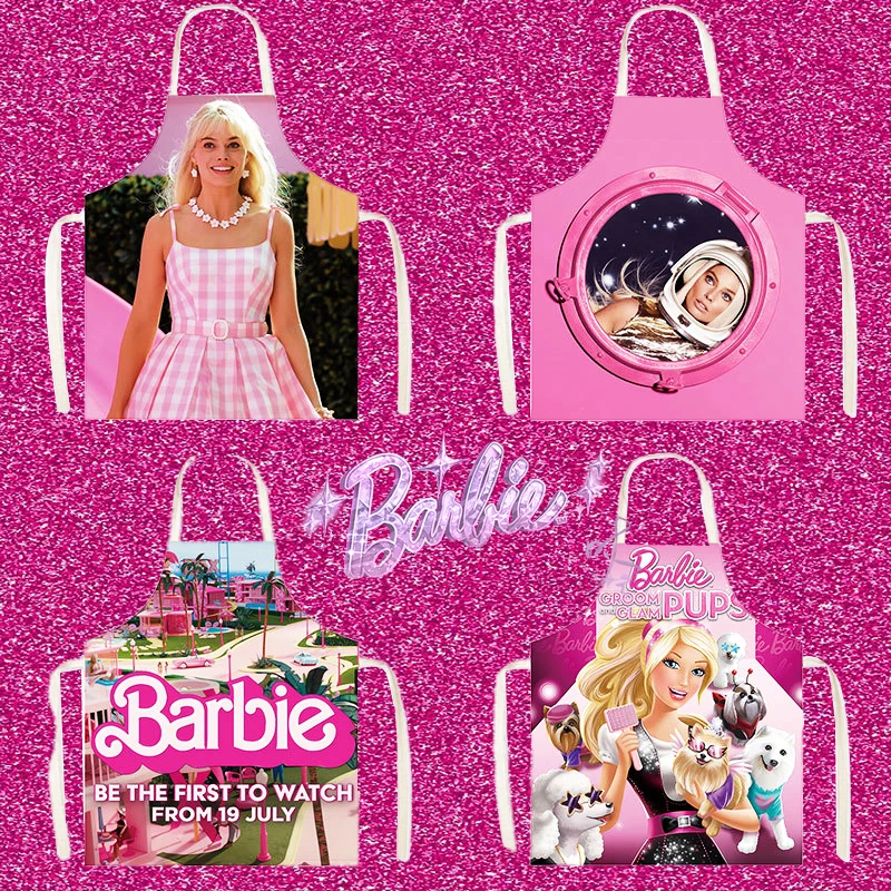 Barbie Apron Home Cooking Kitchen Trendy Movie Decoration Halter Anti Oil Pollution Stylish Girls Gift Lovely Practical Cute