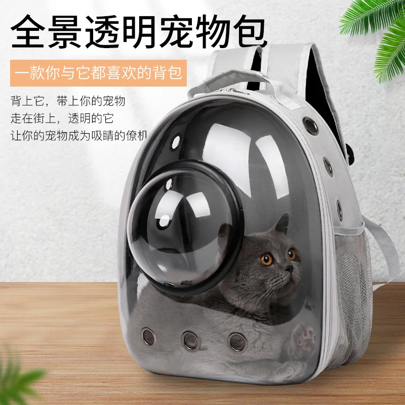 2024 New Portable Spacecraft Pet Bag For Outgoing Breathable Transparent Double Shoulder Cat Carrying Case