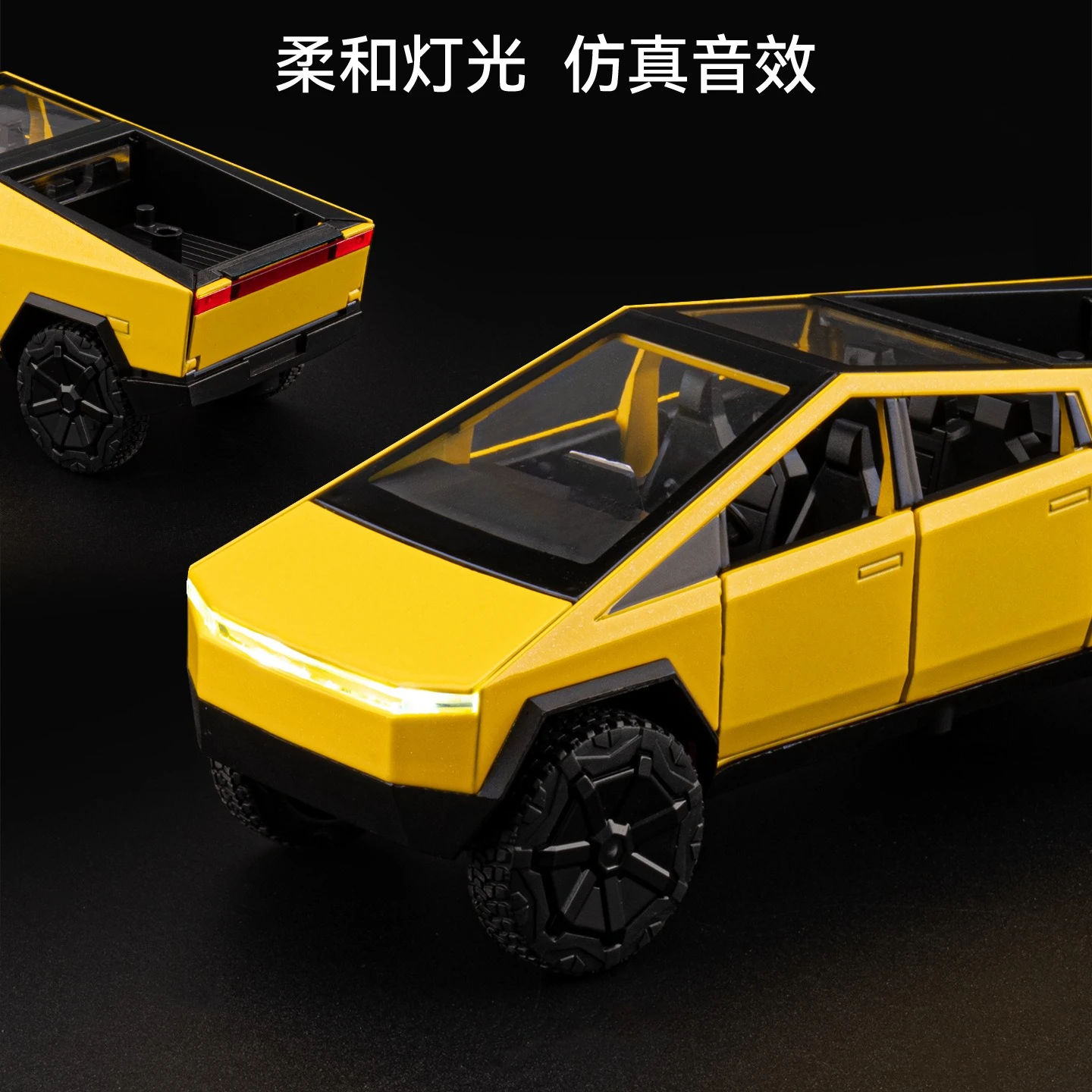 1:32 nuevo coche de juguete ENERGY Cybertruck Pickup Diecast Metal colección todoterreno tirar hacia atrás sonido luz regalo niño