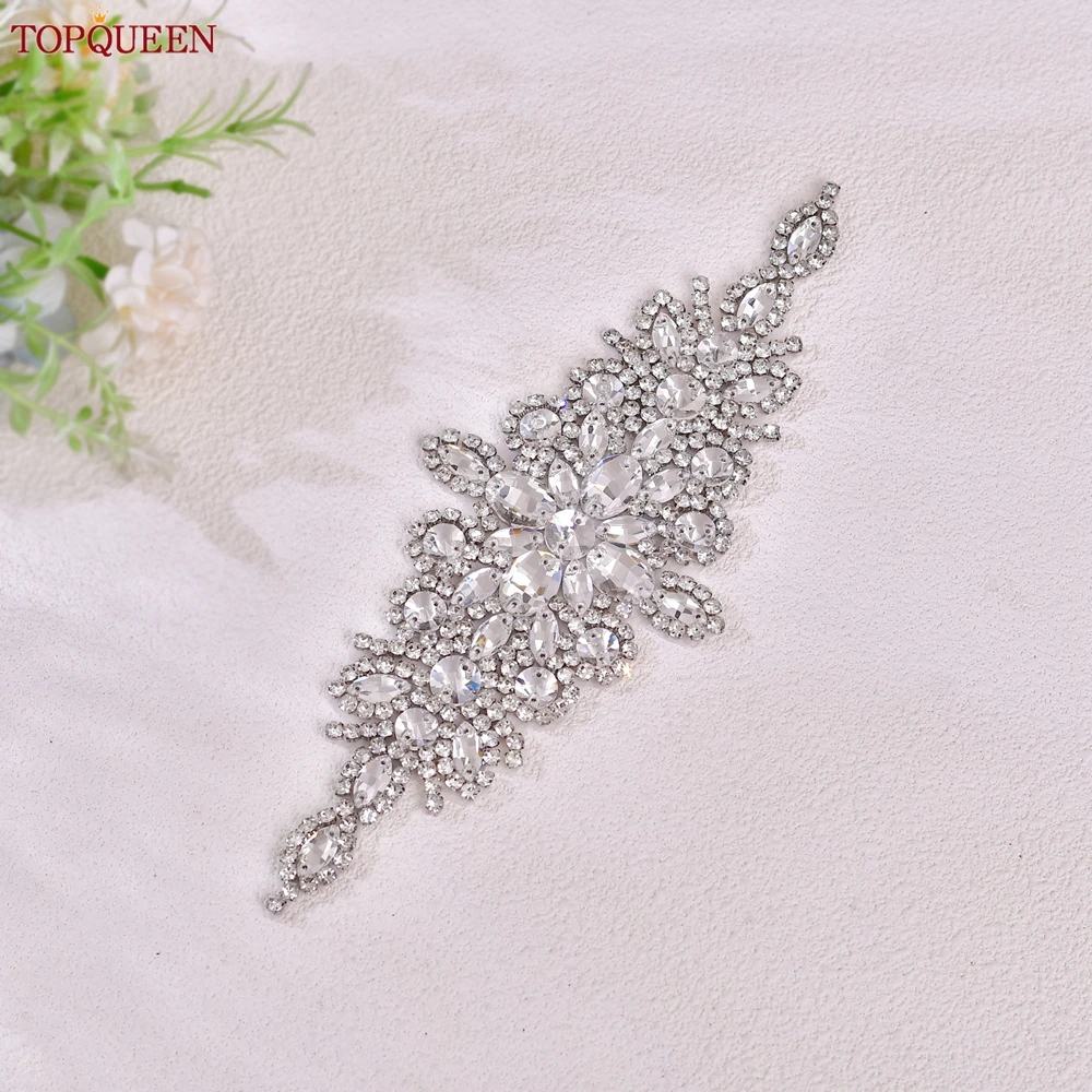 TOPQUEEN S01 Bridal Wedding Belts Luxury Silver Rhinestone Girdles for Women Dress Female Accessories Bridesmaid Sequin Belt