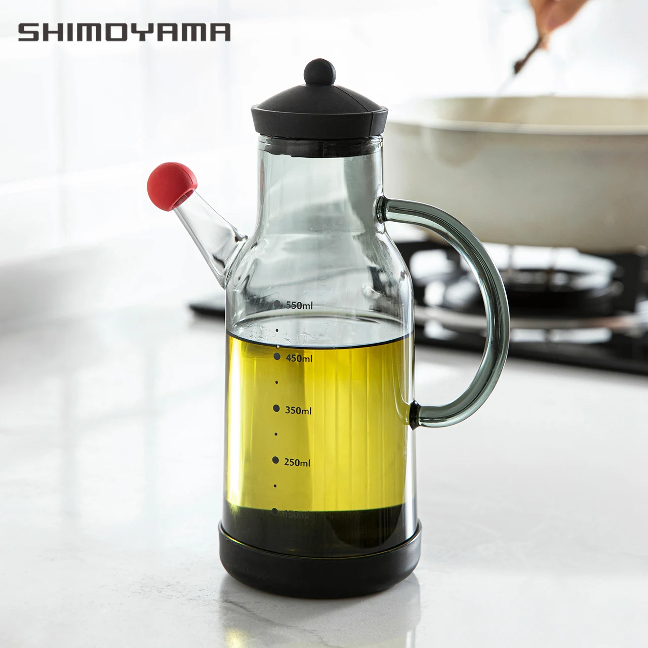 SHIMOYAMA 550ml Oil Cruet Glass Storage Oil Bottle Leak-proof Tank Olive Oil Dispenser Soy Sauce Jar Vinegar Pot Kitchen Gadgets