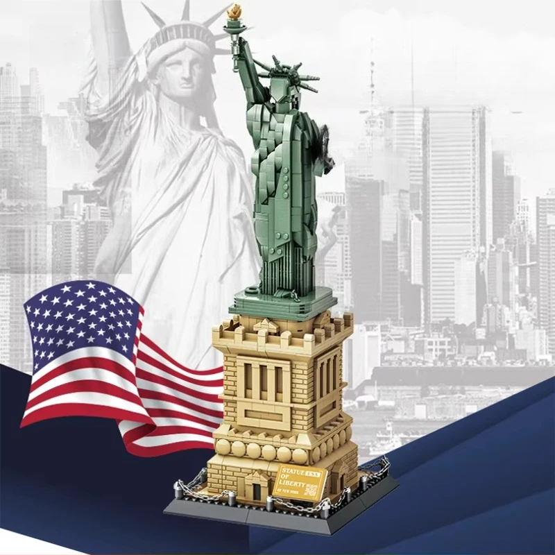 

SEMBO Американская статуя Свободы, строительные блоки, модная статуя ручной сборки, развивающие игрушки, креативные декоративные украшения