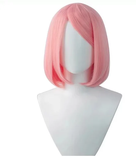 Haruno Sakura peruka do peruki do cosplay kostium mężczyźni krótkie Anime miękkie peruki do włosów na imprezę moda unisex krótka peruka z prostymi włosami