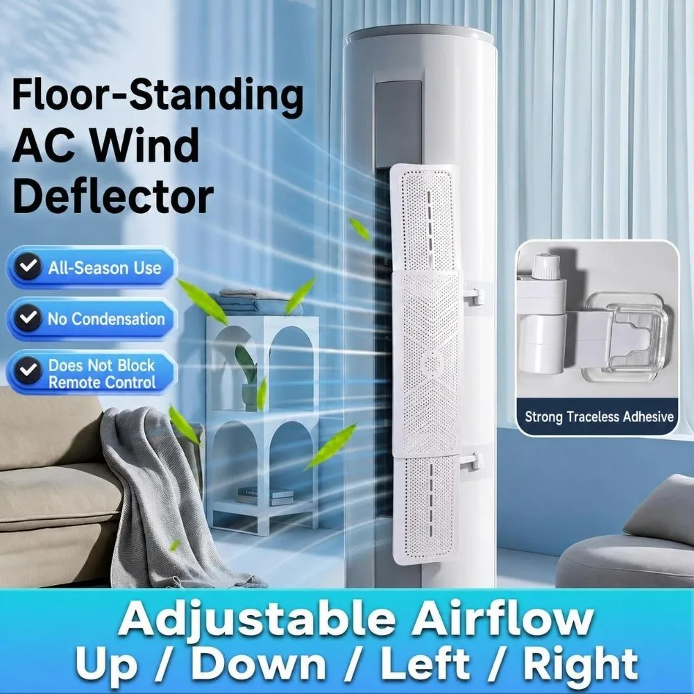 3 in 1 Air Conditioner Wind Deflector No Drill Vertical Fit AC Air Baffle Adjustable Air Shield Cover Office Climate Use