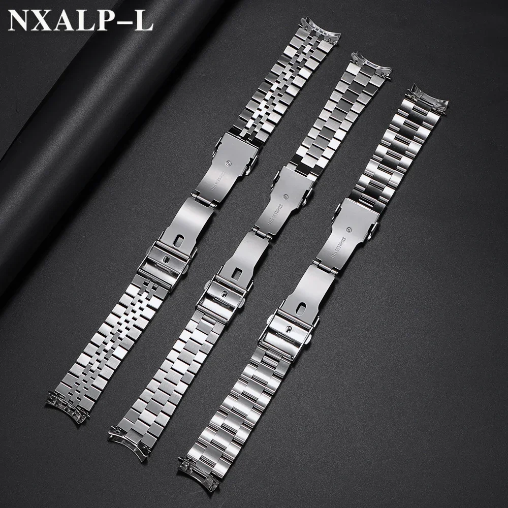 ل Seiko الصلبة سوار فولاذي غير قابل للصدأ 18/19/20/21/22/23/24 مللي متر الرجال الرياضة حزام ل Skx007/skx009 ل اليوبيل منحني نهاية سوار
