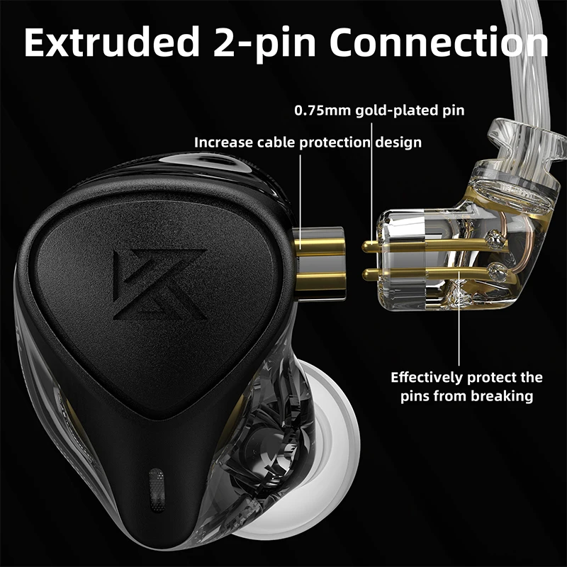 KZ ZEX Pro In-Ear HIFI Headset, eletrostático, dinâmico, equilibrado, cabo destacável, fone de ouvido, cancelamento de ruído, es