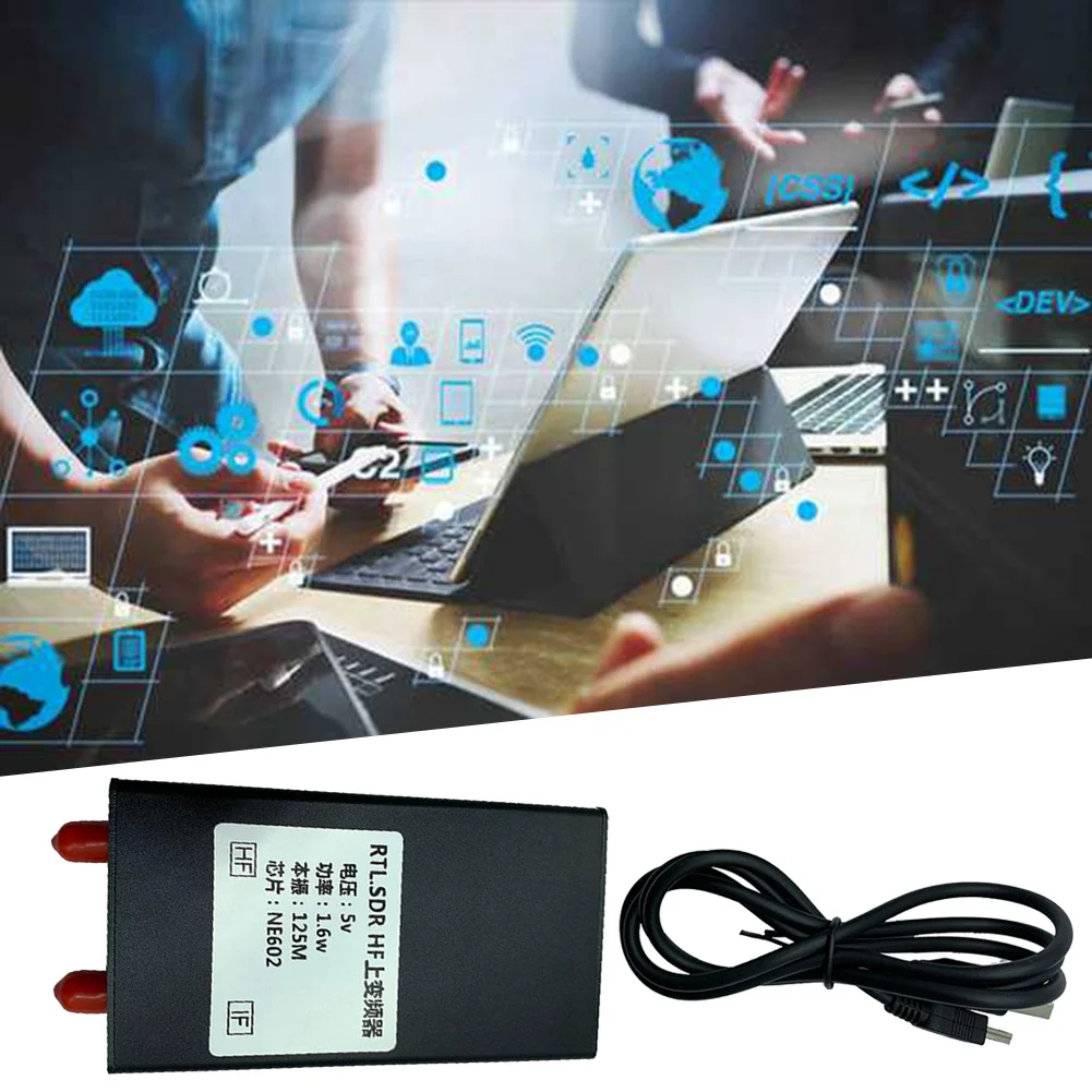 RTL-SDR NE602 125MHZ 1.6W Up Converter Metal Up Converter 150K-30MHZ For RTL2383U RTL-SDR Receiver With Connection Cable