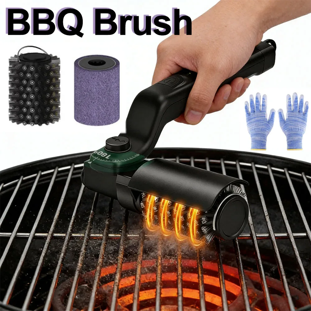 

Электрическая щетка для гриля, перезаряжаемая 3, мощная щетка для гриля для барбекю для кемпинга, гриля на открытом воздухе, автоматическая щетка для чистки гриля