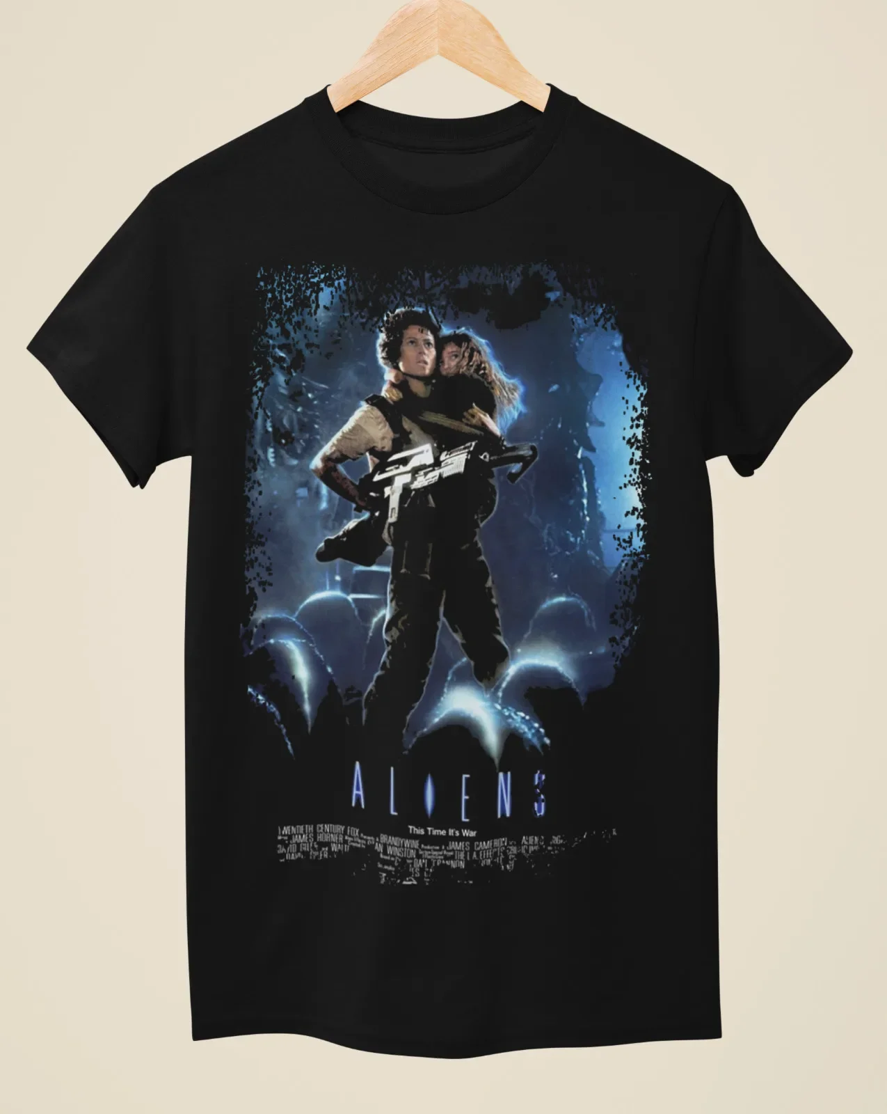 

Aliens Movie Poster Inspired Unisex Black T-Shirt mens designer clothes new in tops & tees Short Sleeve Round Collar harajuku