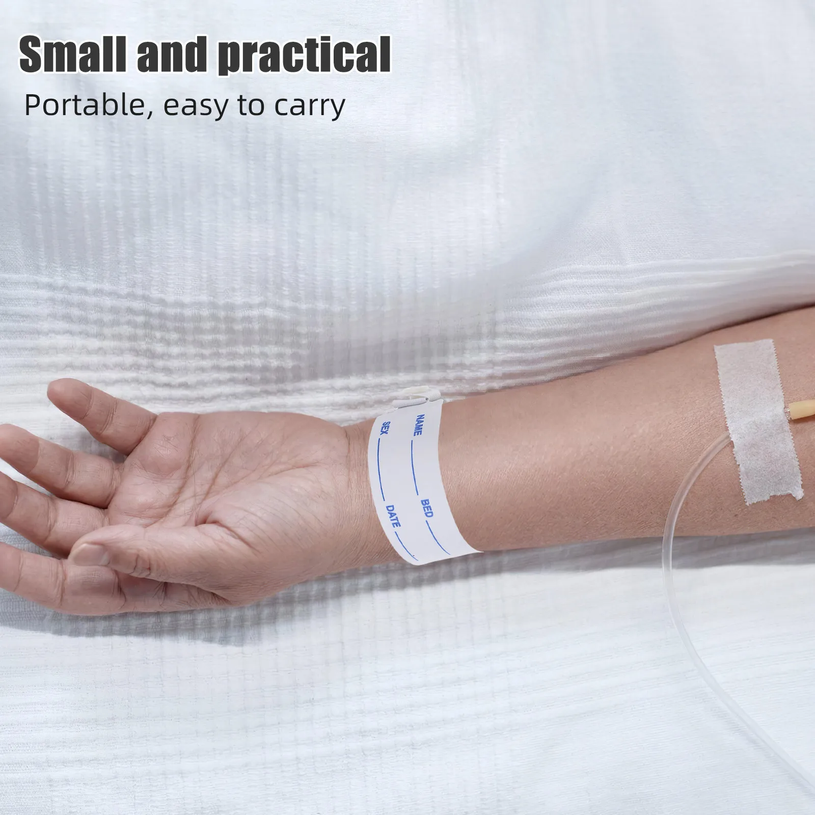 100Pcs Identification Wristbands Id Hospital Patient Safety Bands Waterproof Adjustable Patient Id Bracelets Adults