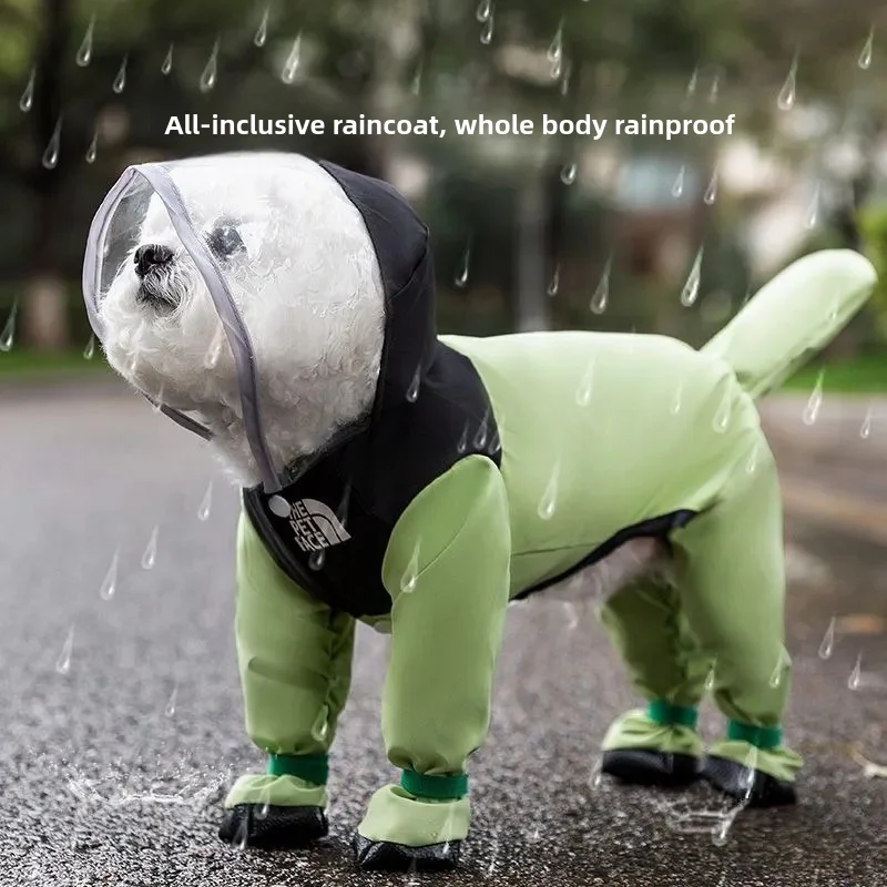 Pet Dog Raincoat Waterproof Waterproof with Transparent Hooded Jumpsuit Dog Clothing Clothes for Dogs Cats Jacket Dog Costume