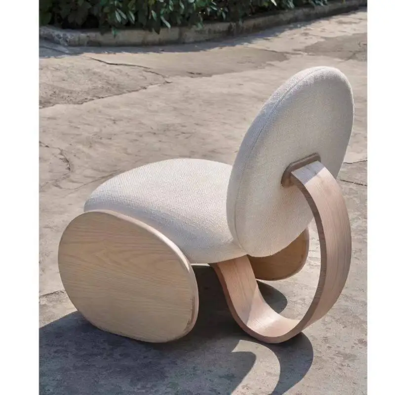 

Solid wood sofa chair Home simple art style model room Living room Internet celebrity backrest leisure chair
