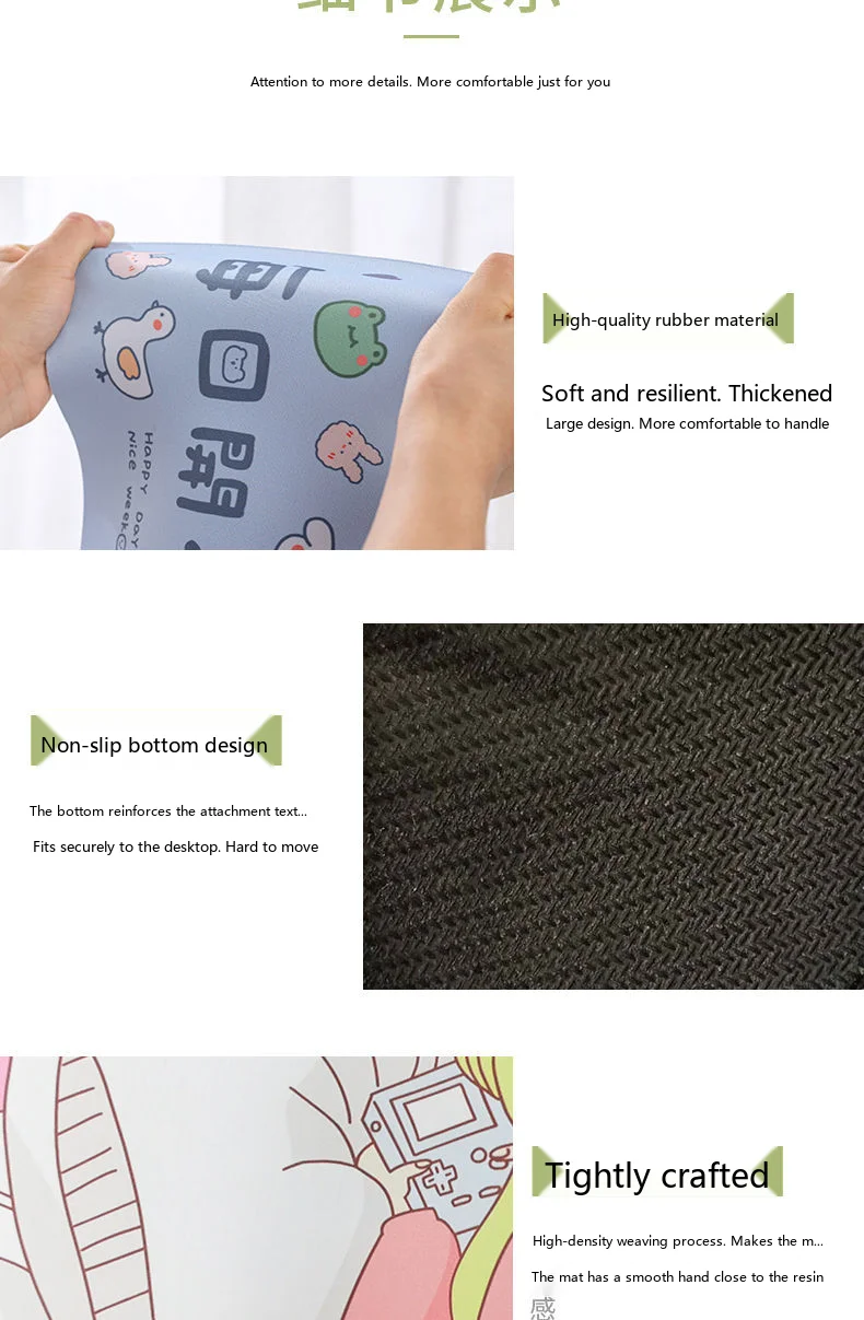 Avocado-Mauspad, Mini-Schreibtischunterlage, Niedliches Kawaii-Gummipad für Büro und Gaming, 7 Muster – Detail 3