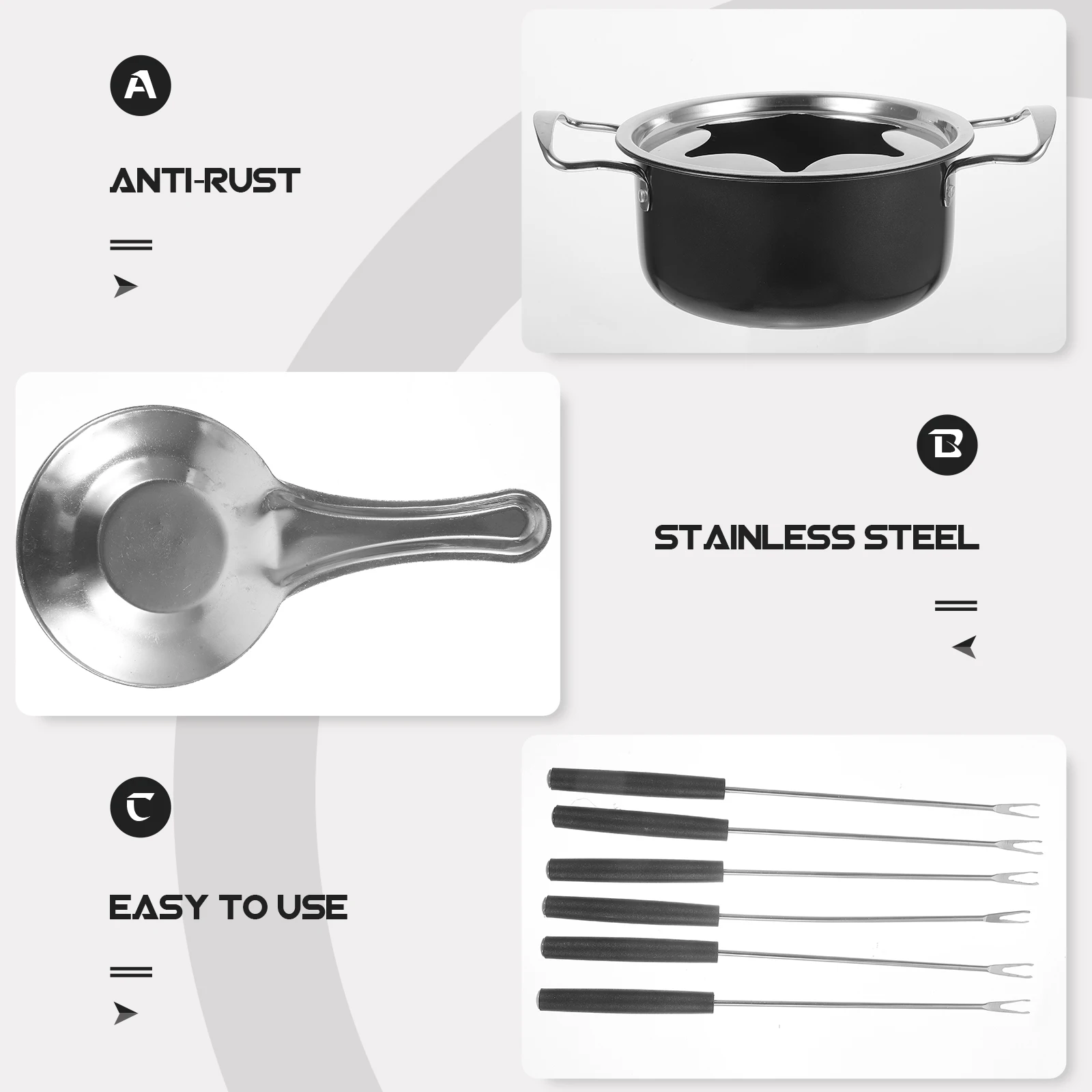 

1Set Chocolate Melting Pot Stainless Steel Cheese Ice Cream Heating Hot Pot Sturdy Multi-Function Kitchen Baking Tool