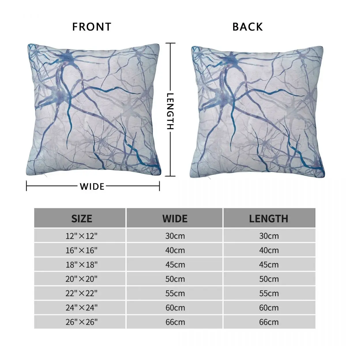 Neural Network Biology Square Pillowcase Polyester Linen Velvet Pattern Zip Decor Pillow Case Room Cushion Cover