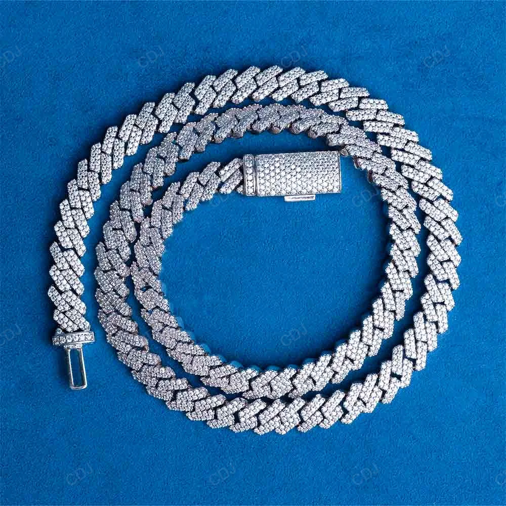 Factory Wholesale Miami Cuban Link Chain 8mm 20 Inch Gold Plated 925 Sterling Silver Moissanite Iced Necklace Unisex Hip Party，
