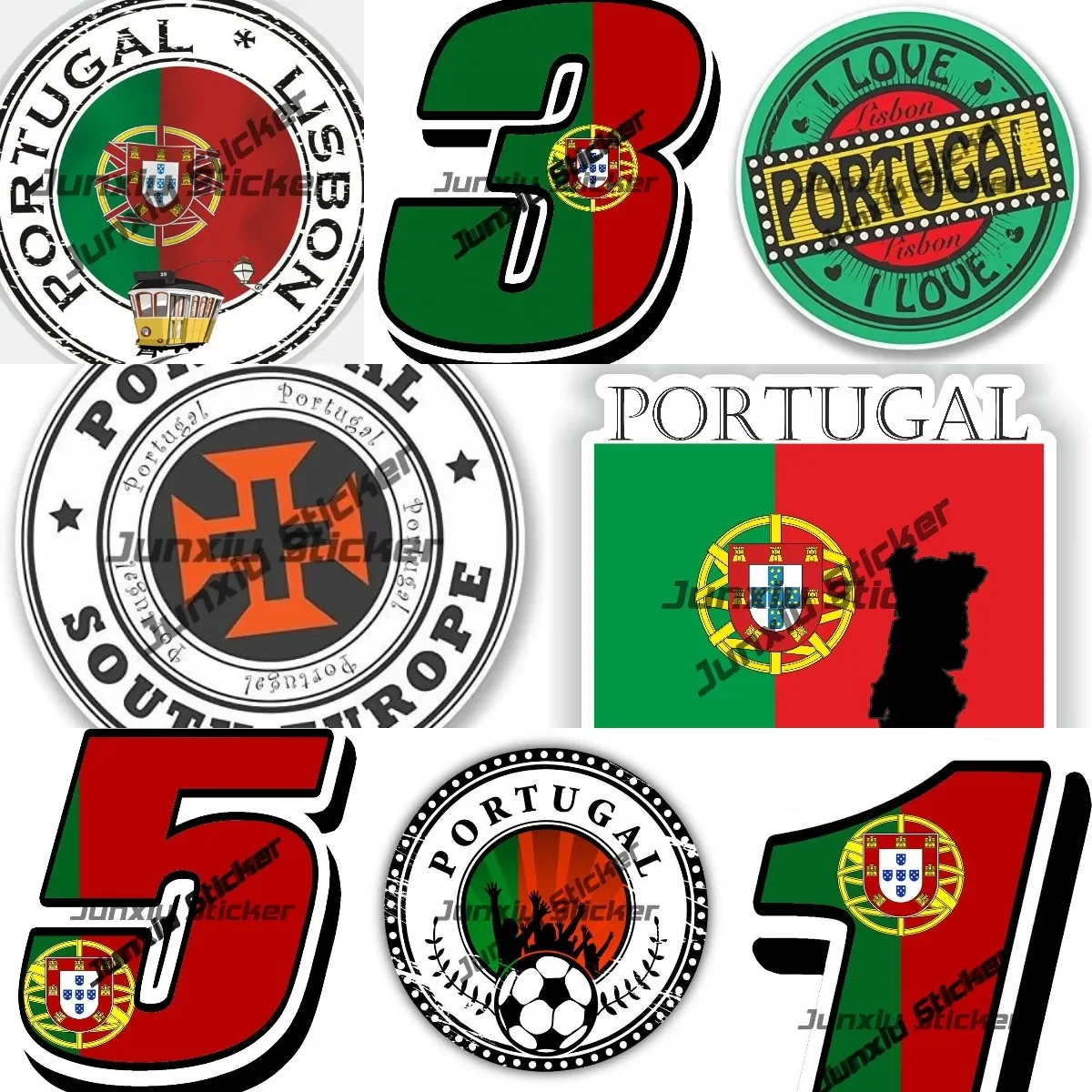 

Fashion Car Stickers Portugal Flag Camouflage Skull Sticker Styling Racing Numbers 0123456789 Racing Rally Anime Car Accessories