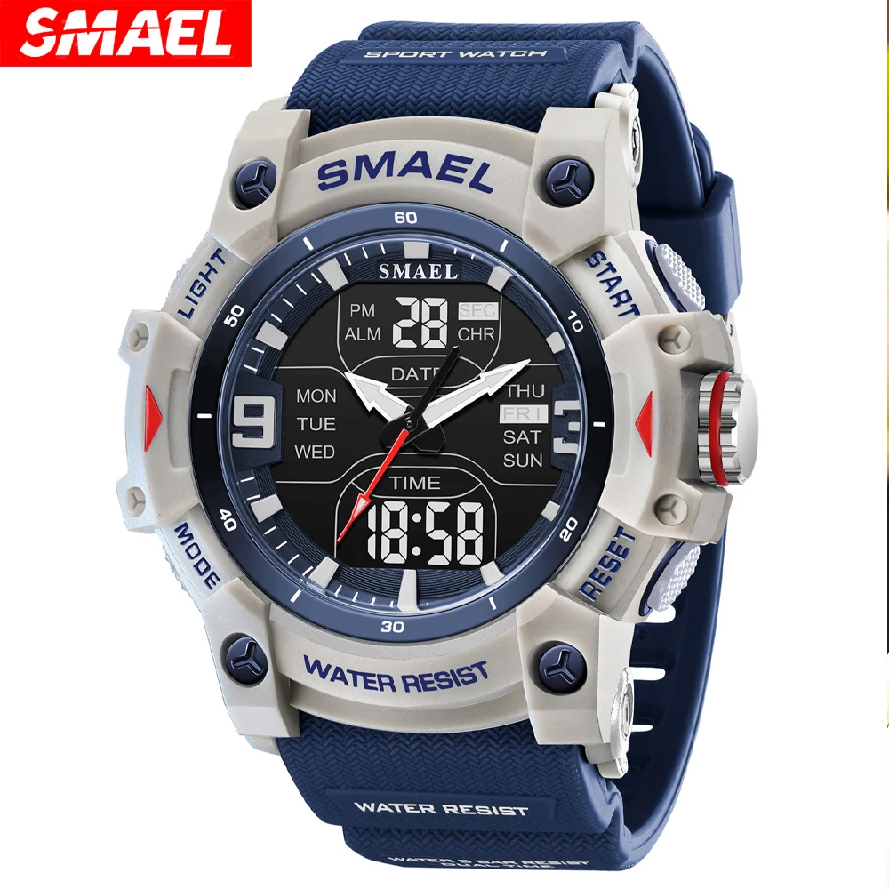 

SMAEL Luxury Brand New Man Sport Wristwatch Multifunction Digital Waterproof Watch Men Luminous LED Quartz Stopwatch Watches