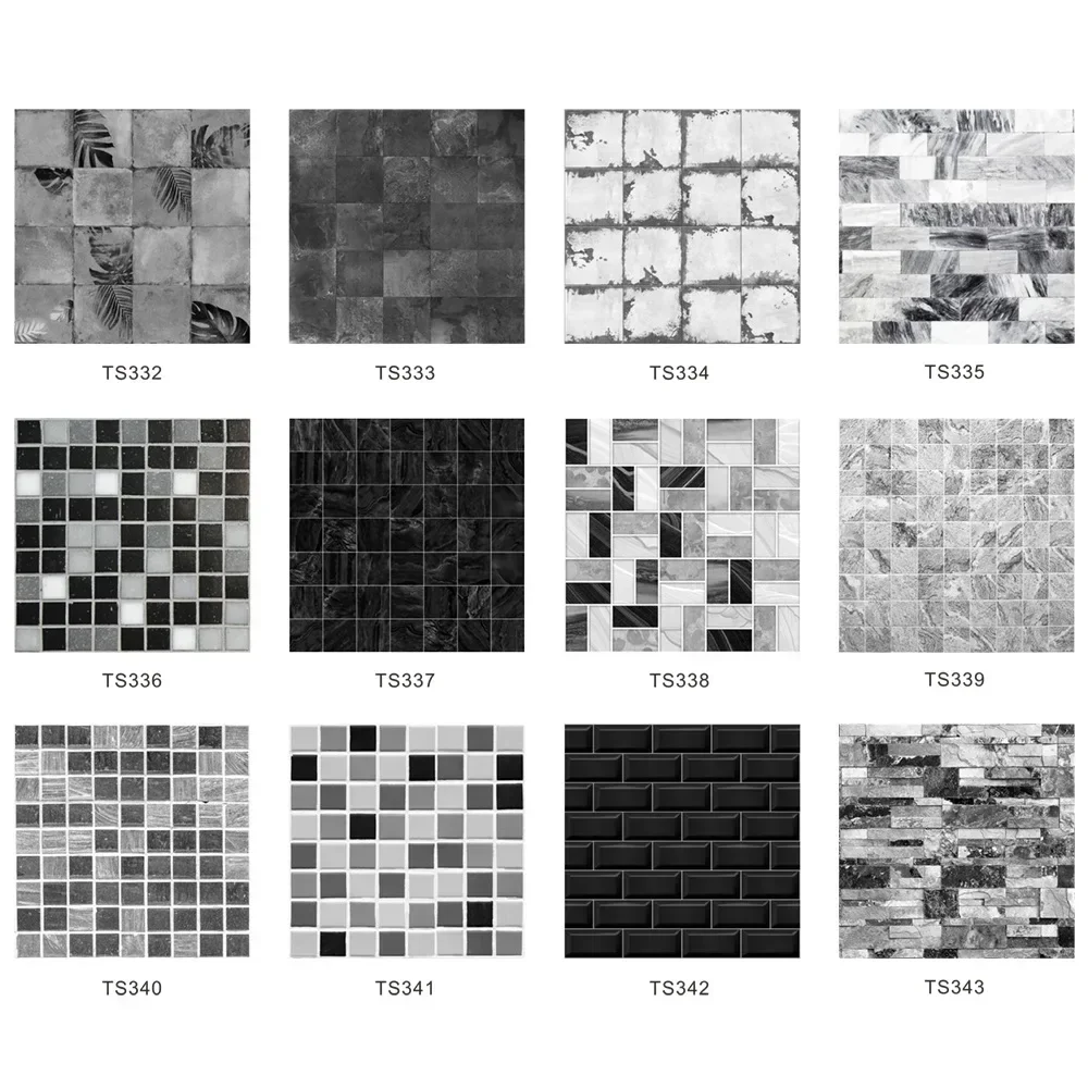 Grey Mosaic Pattern Home Decor Wall Stickers Kitchen Bathroom Refurbished Self-adhesive Paper Wall Decoration