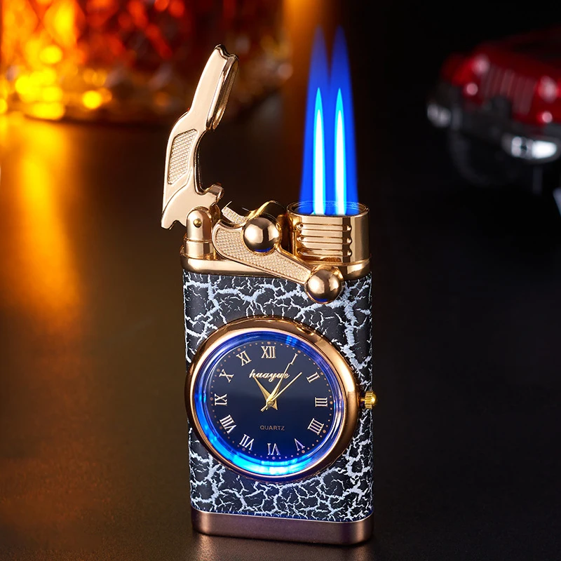 Metal Watch Lighters Windproof Butane Gas Lighters Turbo Lighters Men\'s Gadget Gift