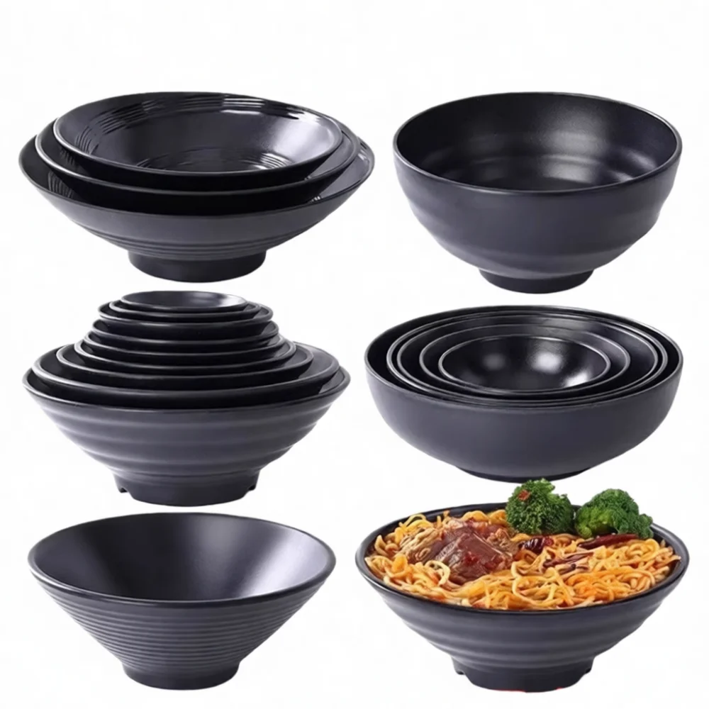 Commercial Grade Black Melamine Rectangular Platter Sushi Tray Professional Catering Serving Dish Kitchen Tableware Accessory