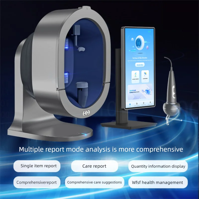 Upgraded X5 3D Ai Skin Image Analyzer High Definition Pixels Whole Facial Scanning Multi Spectrum Moisture Scalp Detection